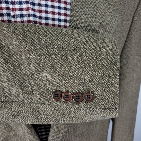 Eddie Bauer Men's Sport Coat Blazer Three Button‎ Brown Herringbone Wool 46L - Picture 12 of 16